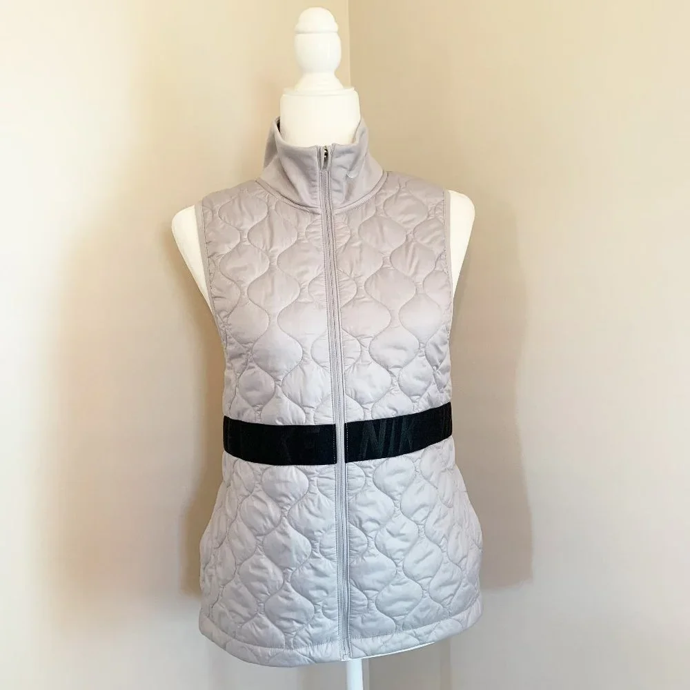SOLD! Nike Aerolayer Black Gray Running Vest Gilet Quilted Logo - Picture 2 of 12